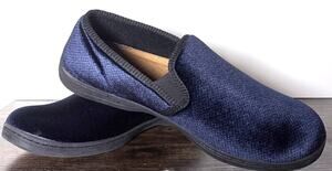 Foamtreads Navy Velvet Slip-On Loafer Slippers